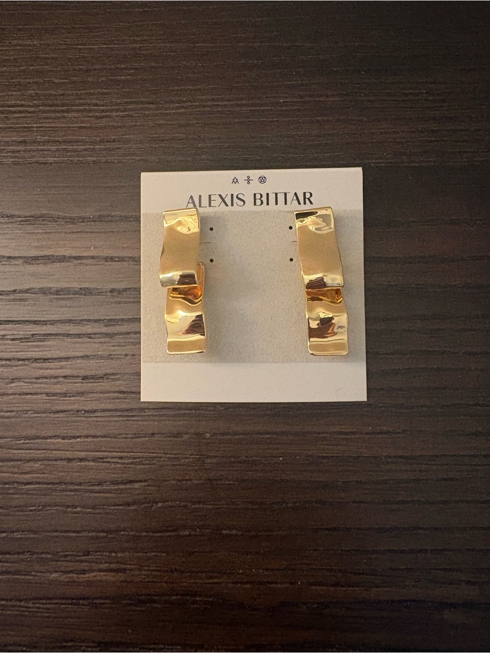 NEW Alexis Bittar Gold Sculpted Wave Drop Earrings